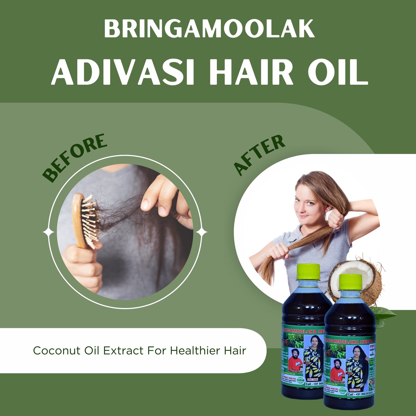 Adivasi Bringa Herbal Hair Growth Oil (100% Original)